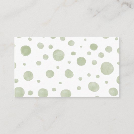 緑色のバルーン表示付きゾウ エンクロージャーカード (裏面)