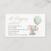 緑色のバルーン表示付きゾウ エンクロージャーカード (正面)