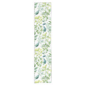 緑色のパステル葉パターン ショートテーブルランナー (正面)