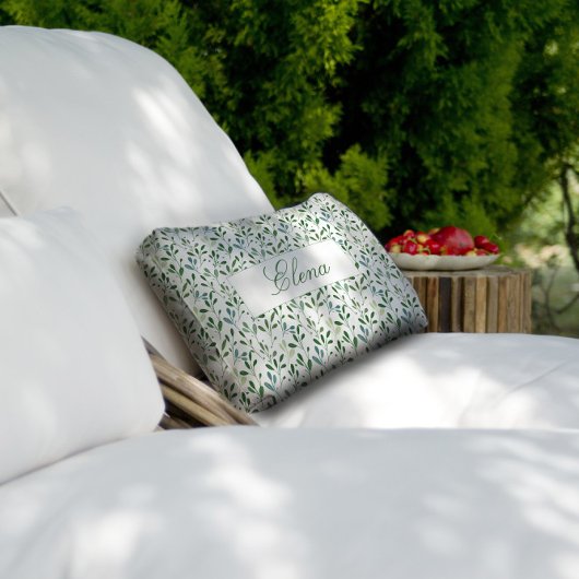 緑色のパター葉ンの名前 ランバークッション