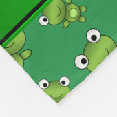 緑色のパーソナライズされたカエルの名前 フリースブランケット (角)