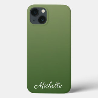 緑色のパーソナライズされたケースグラデーション-Mate iPhoneケース iPhone 13ケース