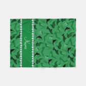 緑色のパーソナライズされた女性の靴のパターンの名前 フリースブランケット (正面(横))