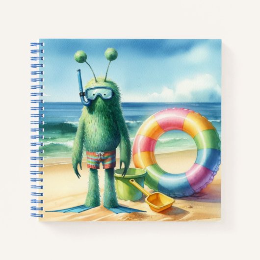 緑色のファジーエイリアンノートブック ノートブック (正面)