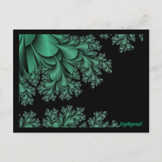 緑色のフラクタルポストカード ポストカード (正面)