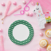 緑色のフローラジグザグ ペーパープレート (パーティー)