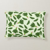 緑色のホウレンソウ葉のパターン アクセントクッション (裏面)