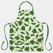 緑色のホウレンソウ葉のパターン エプロン (正面)