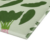 緑色のホウレンソウ葉のパターン カッティングボード (角)