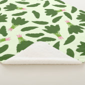 緑色のホウレンソウ葉のパターン シェルパブランケット (3/4)