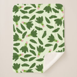 緑色のホウレンソウ葉のパターン シェルパブランケット