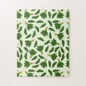 緑色のホウレンソウ葉のパターン ジグソーパズル (縦)