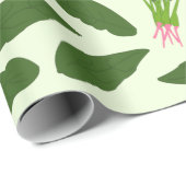 緑色のホウレンソウ葉のパターン ラッピングペーパー (ロールコーナー)