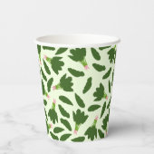 緑色のホウレンソウ葉のパターン 紙コップ (裏面)