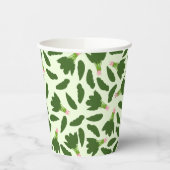 緑色のホウレンソウ葉のパターン 紙コップ (左)