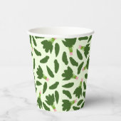 緑色のホウレンソウ葉のパターン 紙コップ (右)