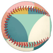 緑色のモダン可愛い図形パターンティール（緑がかった色） ソフトボール (正面左)