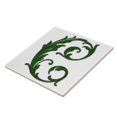 緑色のモノグラムタイルのリーフ文字C タイル (側面)