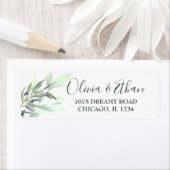 緑色のユーカリの葉 ラベル (インサイチュ)