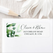 緑色のユーカリの葉 ラベル (インサイチュ)