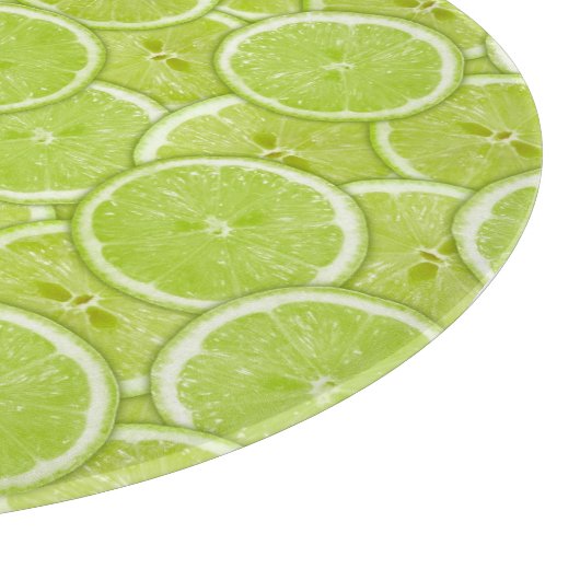 緑色のライムスライスのパターン カッティングボード (角)