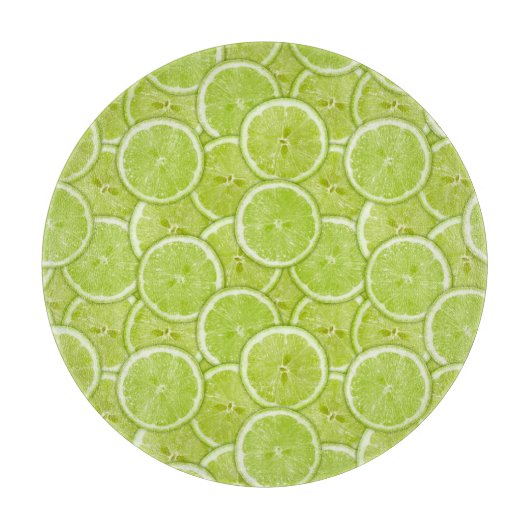 緑色のライムスライスのパターン カッティングボード (正面)
