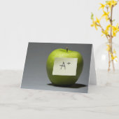 緑色のリンゴで粘着付きノートAと カード (黄色い花)
