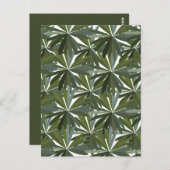 緑色のルピネ葉の模様 ポストカード (正面/裏面)