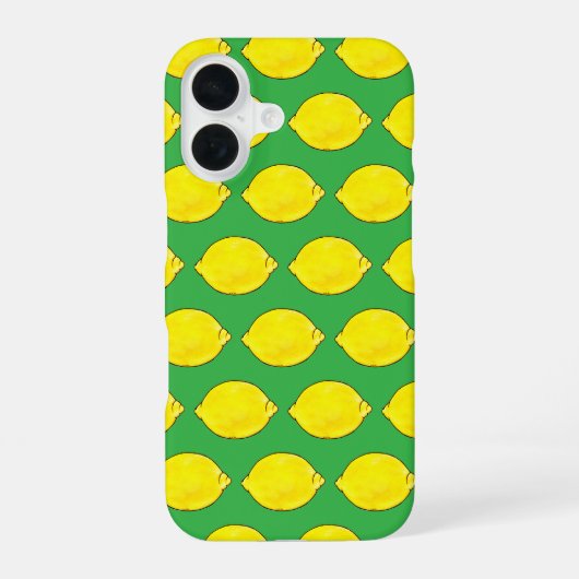 緑色のレモンを水色にする iPhone 16ケース (裏面)