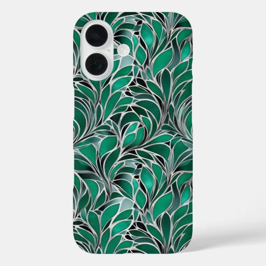 緑色の一般銀模様 Case-Mate iPhoneケース (裏面)