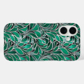 緑色の一般銀模様 Case-Mate iPhoneケース (裏面 (横))