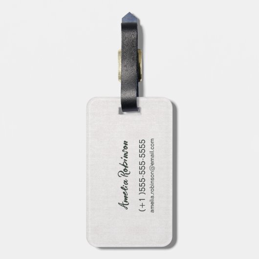 緑色の中国のフリーハンドウォーターカラーロータスフラワー ラゲッジタグ (裏面縦)