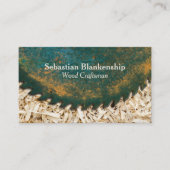 緑色の丸鋸挽き木工職人 名刺 (正面)