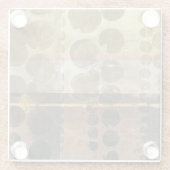 緑色の円形液滴 ガラスコースター (裏面)