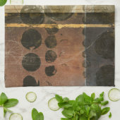 緑色の円形液滴 キッチンタオル (折り畳み)