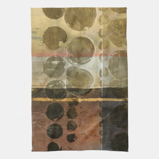 緑色の円形液滴 キッチンタオル (縦)