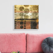 緑色の円形液滴 キャンバスプリント (インサイチュ (リビング))