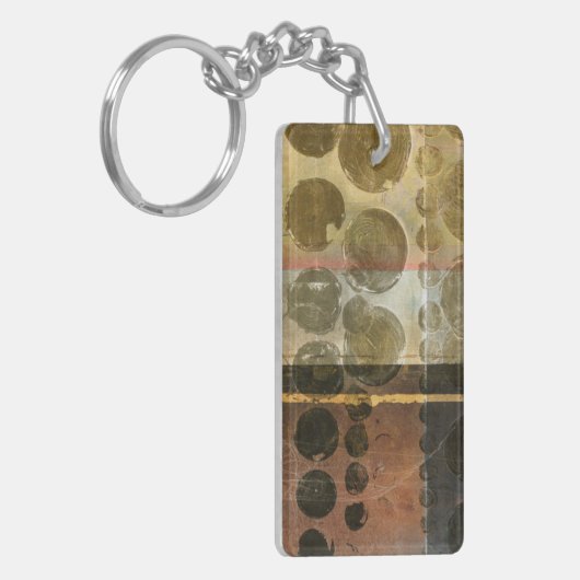 緑色の円形液滴 キーホルダー (正面左)