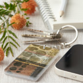 緑色の円形液滴 キーホルダー (正面右)