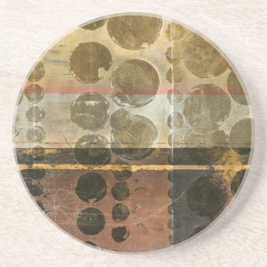 緑色の円形液滴 コースター (正面)