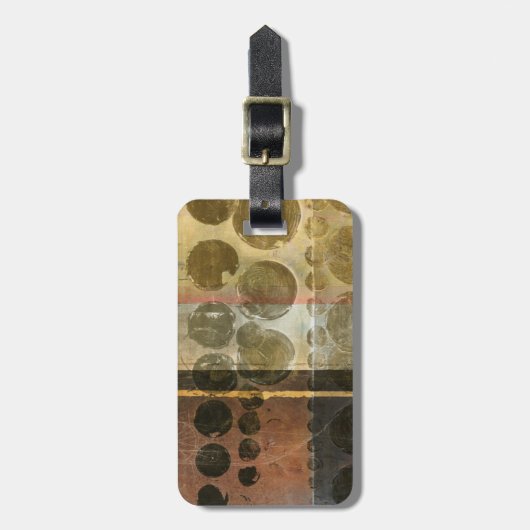 緑色の円形液滴 ラゲッジタグ (正面縦)