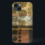 緑色の円形液滴 iPhone 13ケース<br><div class="desc">このピースコンテンポラリーは緑色の丸い液滴を特徴とする。細い金ゴールド線が作品を横切る。今日はプリントだ！</div>