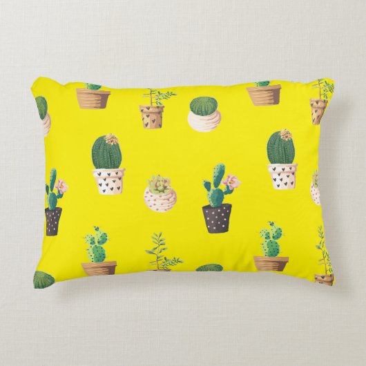 緑色の吸汁性サボテンポット アクセントクッション (正面)