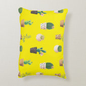 緑色の吸汁性サボテンポット アクセントクッション (裏面(縦))