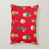 緑色の吸汁性サボテンポット アクセントクッション (裏面(縦))