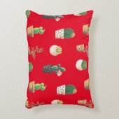 緑色の吸汁性サボテンポット アクセントクッション (正面(垂直))