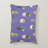 緑色の吸汁性サボテンポット アクセントクッション (裏面(縦))