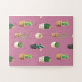 緑色の吸汁性サボテンポット ジグソーパズル (横)