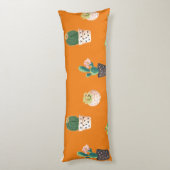 緑色の吸汁性サボテンポット ボディピロー (裏面 (縦))