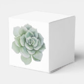 緑色の多肉性サボテンの水色のパーティー結婚ズ フェイバーボックス (裏面サイド)